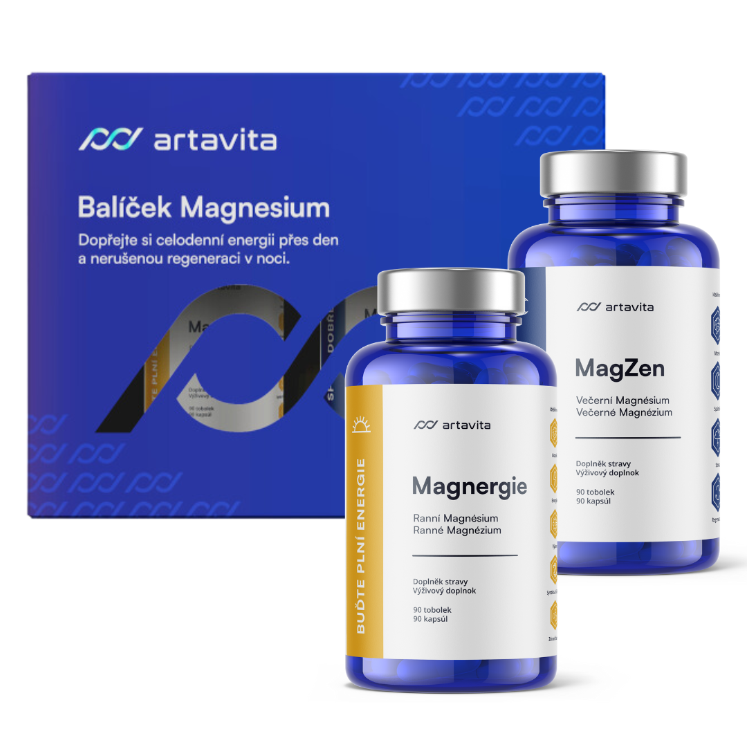Balíček magnezium obsahující produkty magnergie a magzen