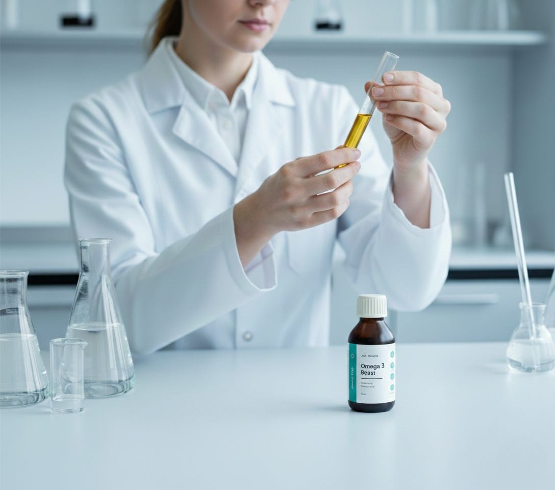 Omega-3 Boost v laboratoři – kontrola kvality a čerstvosti